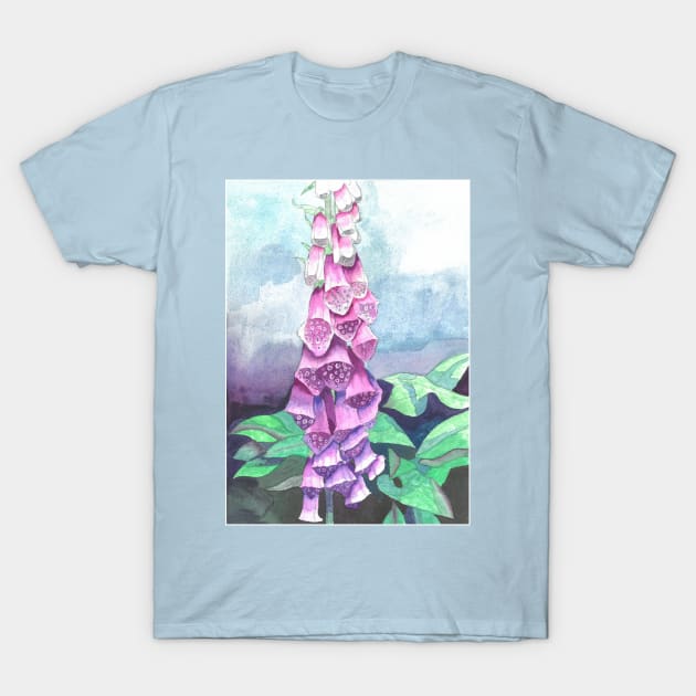 Foxglove watercolour flower painting T-Shirt by esvb